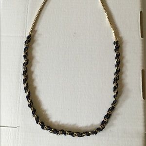 Gold and Navy Thread Necklace